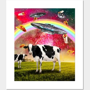 Cow UFO Abduction Posters and Art